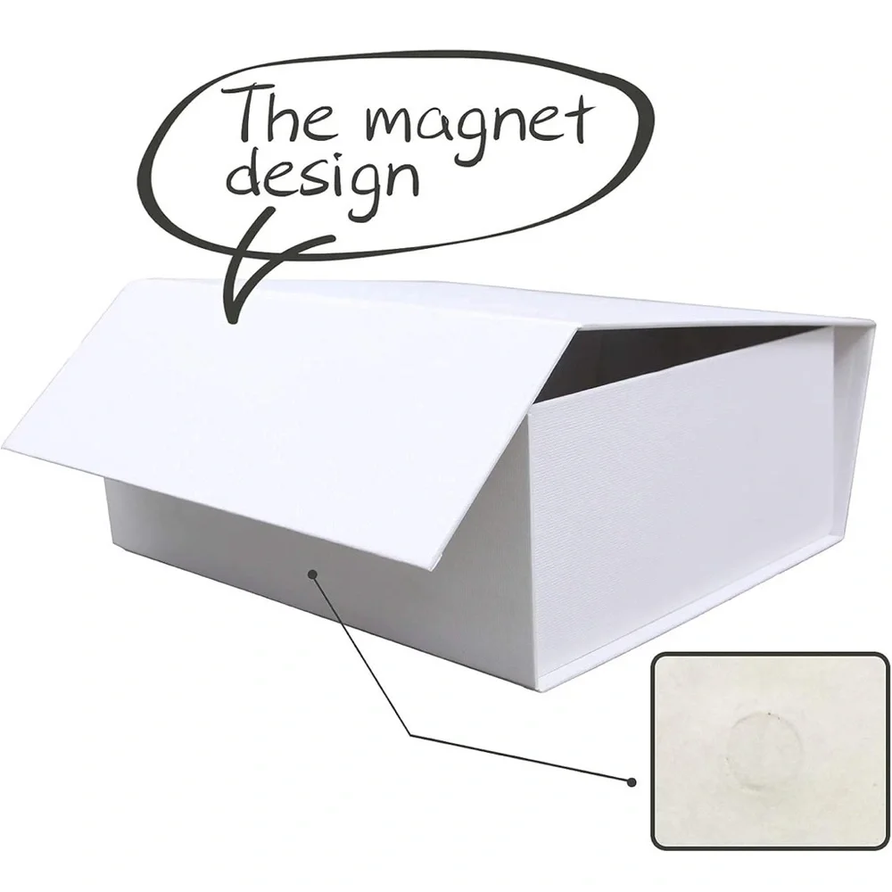 Set of 4- Rsgift 7.8x7x3.1‎ Inches,White Gift Box with Lid,Collapsible